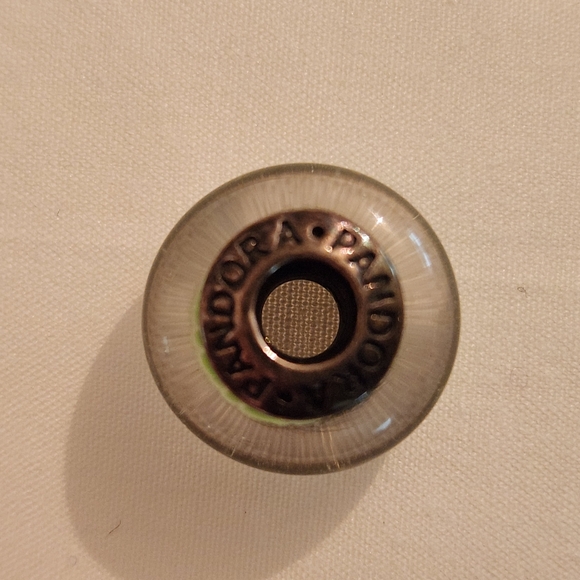 Pandora Green Candy Stripes Murano Glass and Sterling Silver Charm Bead 790685 - Picture 3 of 4